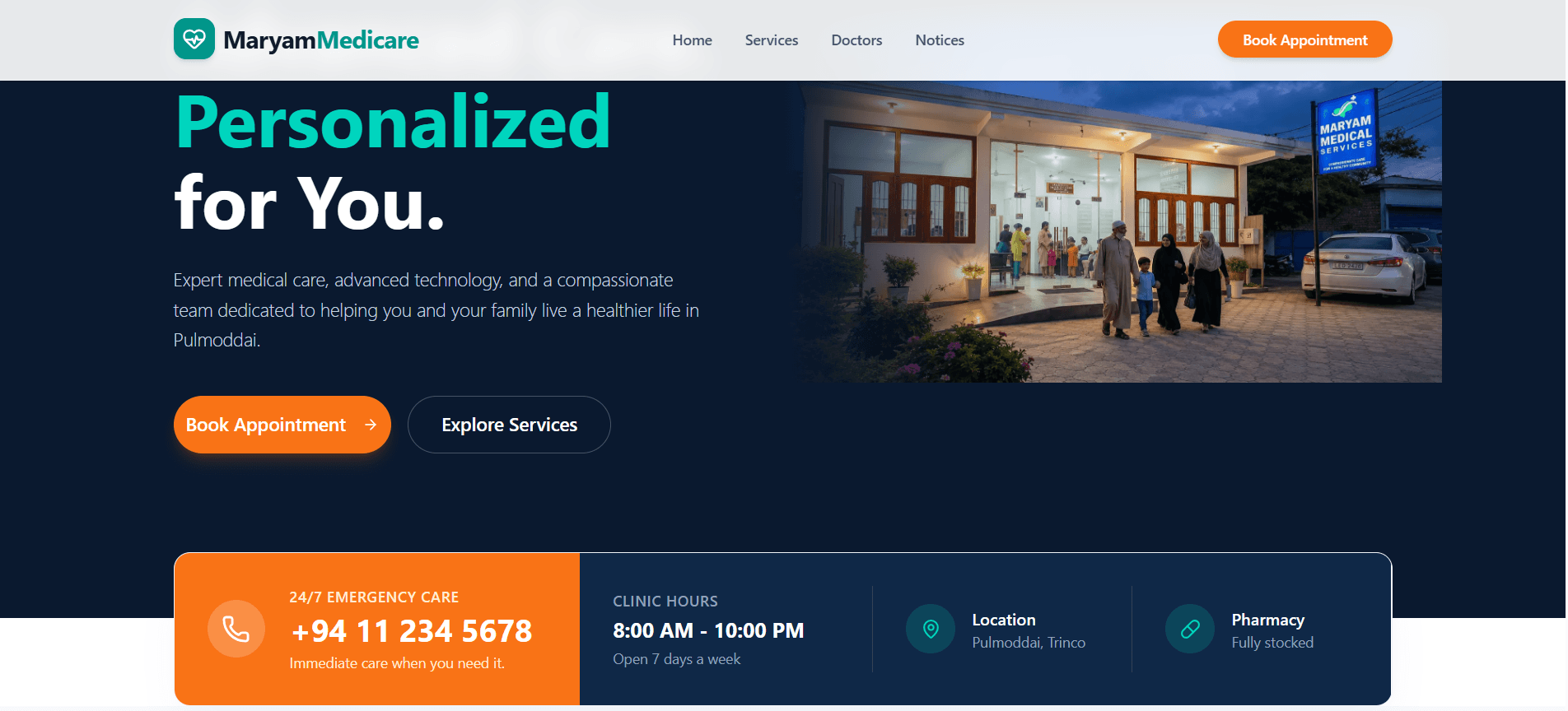 Showcase of Maryam Medicare - Smart Clinic Appointment System
